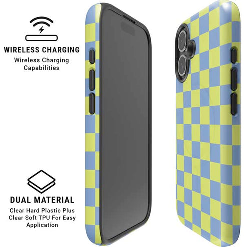 Neon Checkered iPhone 16 Plus Magsafe Impact Case